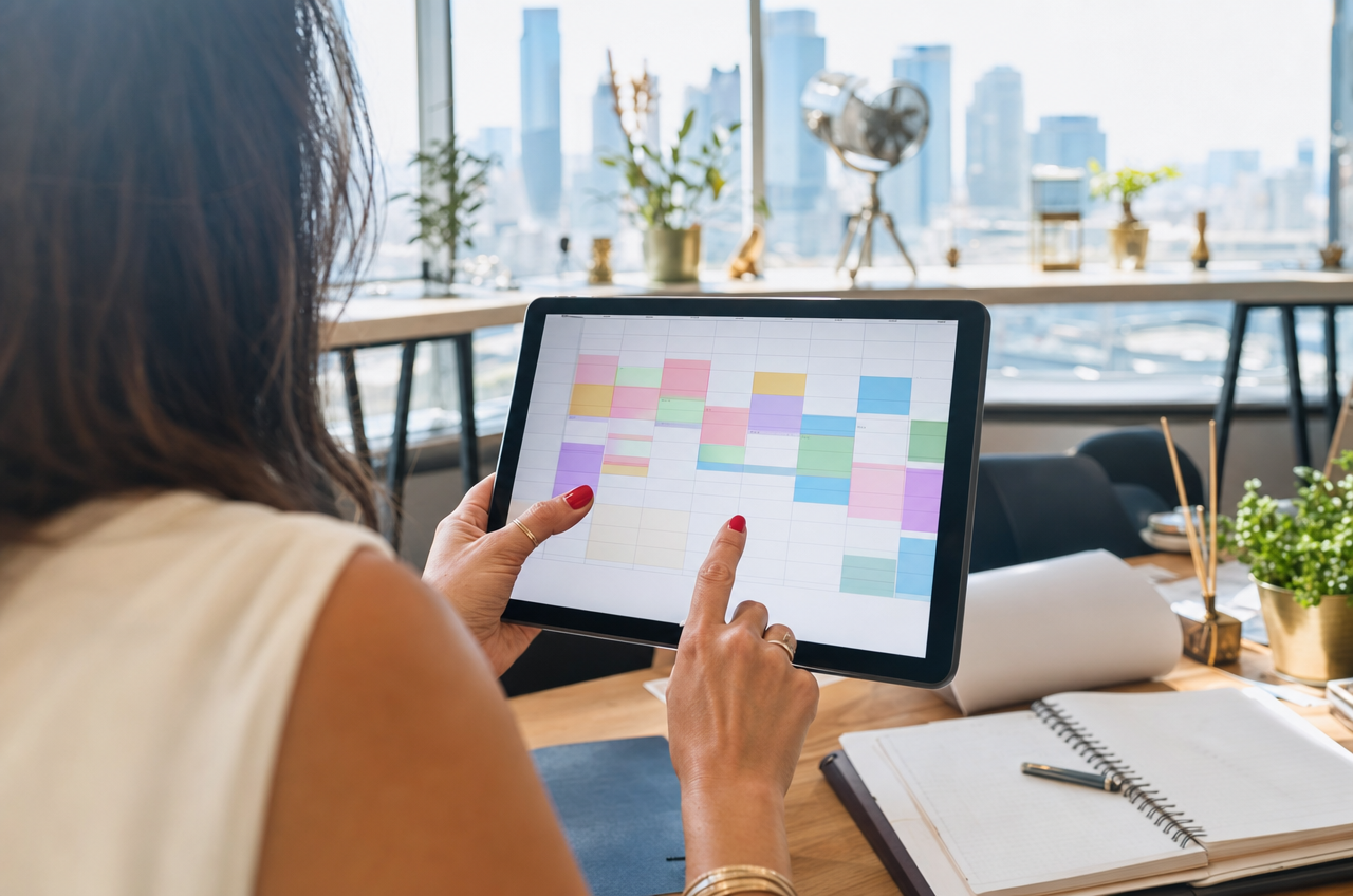 פיצ'ר יומן אירועים ויזואלי במערכת CRM לספקי אירועים.