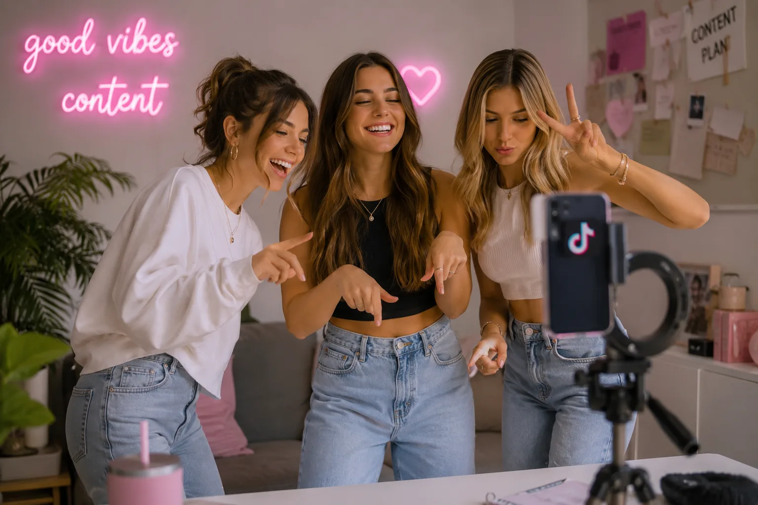 מסך מחשב עם מערכת ליצירת סרטון AI, לצד טלפון שמציג רילס עסקי טבעי ולא מכירתי.