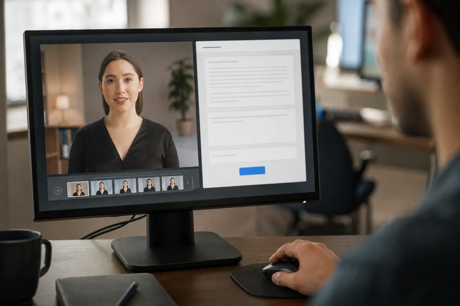An AI-based system for creating videos with a digital presenter.