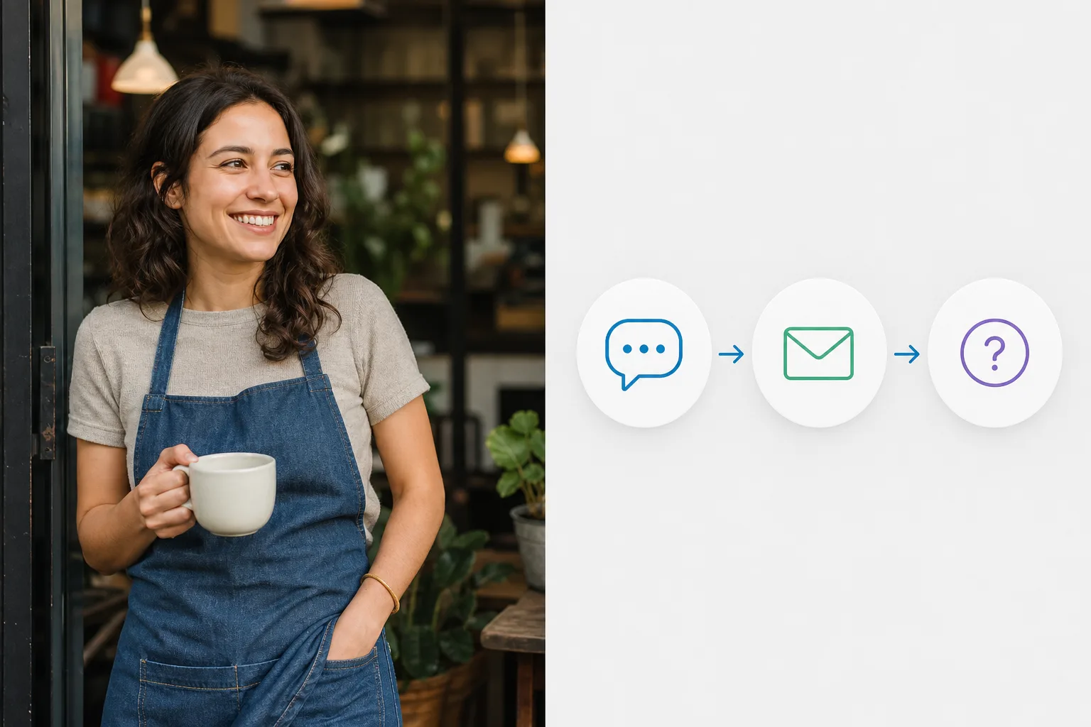 A simple flowchart showing how automation responds to a message from a Reel