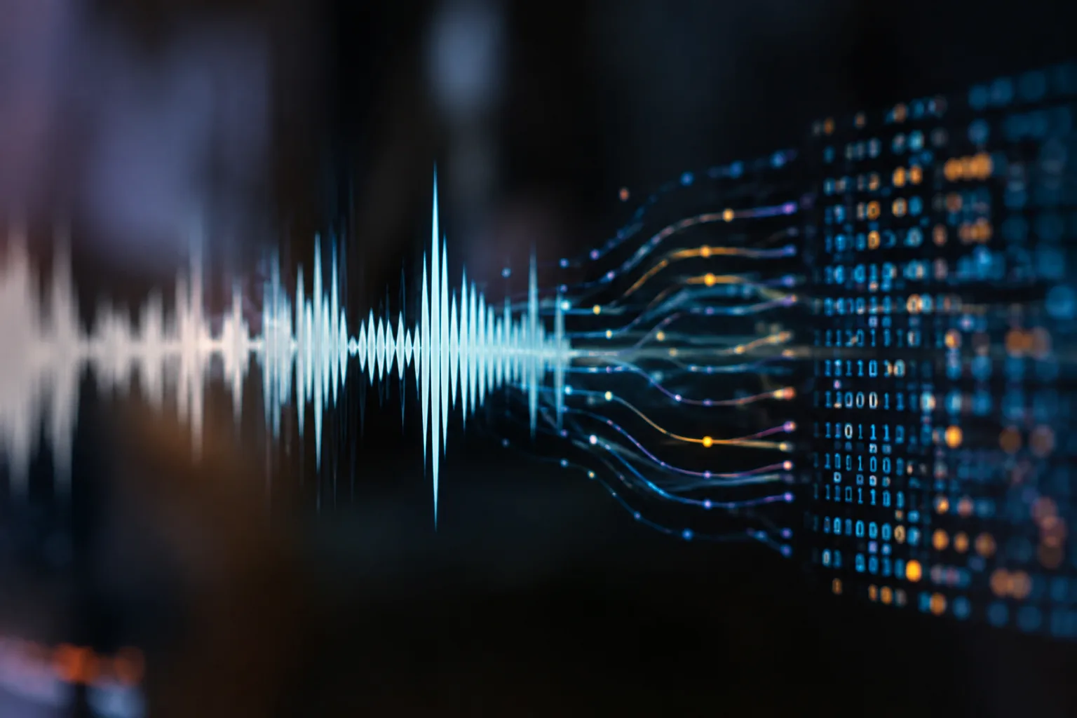 Illustration of text-to-speech synthesis technology converting text into natural-sounding speech.